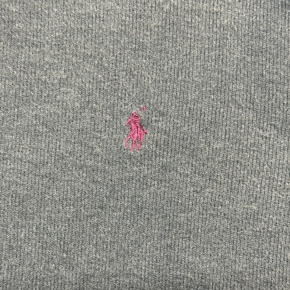 Vintage Polo Ralph‎ Lauren Men's 2XL Gray Pony Ribbed Quarter Zip Pullover - Picture 3 of 8